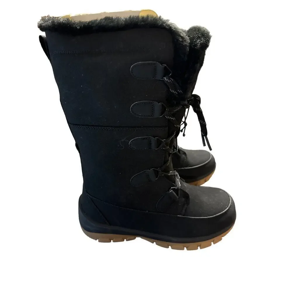 Universal Thread Women Size 6 US Black Fur Lined Boots
